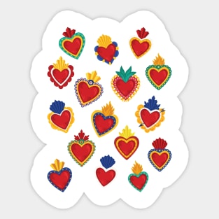 Mexican Sacred Hearts by Akbaly Sticker